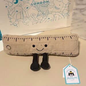 Jellycat Beige Ruler Plush with Black Accents